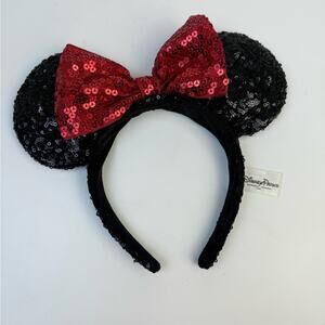 Disney • Black and Red Sequin Minnie Mouse Ears Headband